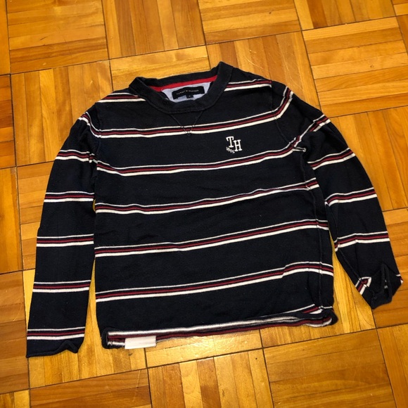 Tommy Hilfiger Navy Striped Long Sleeve Tee - Picture 1 of 3